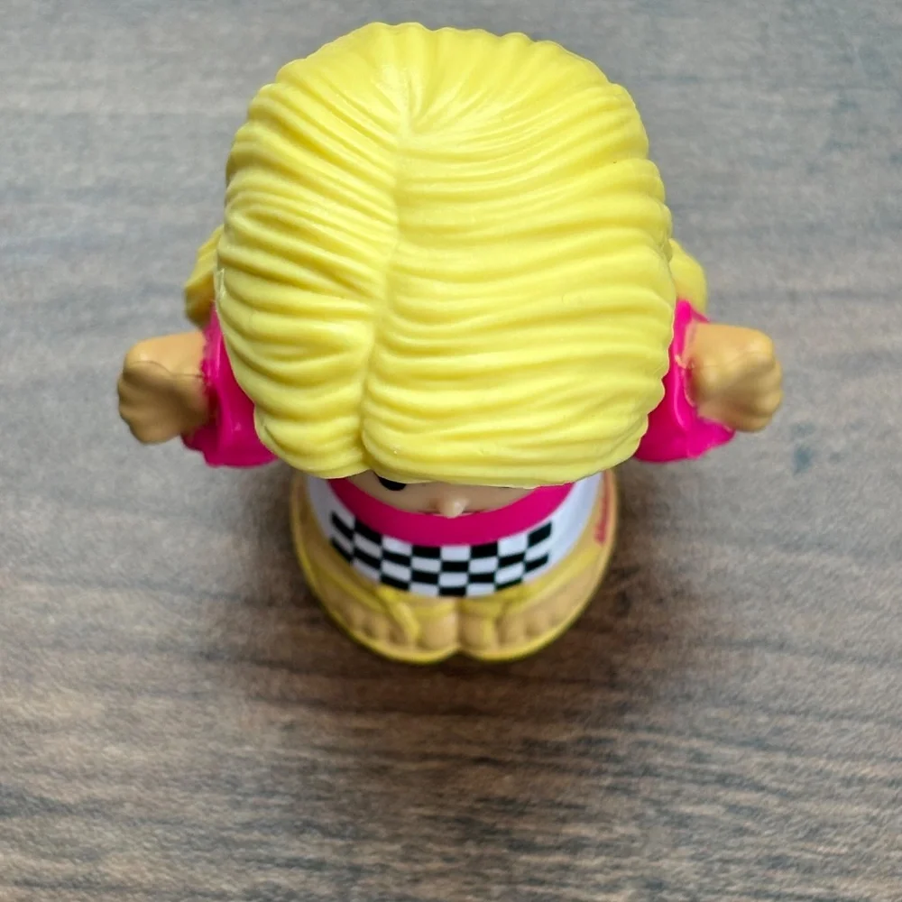 Little People BARBIE Girls RACE CAR DRIVERS African American Blonde Toy Figure 2